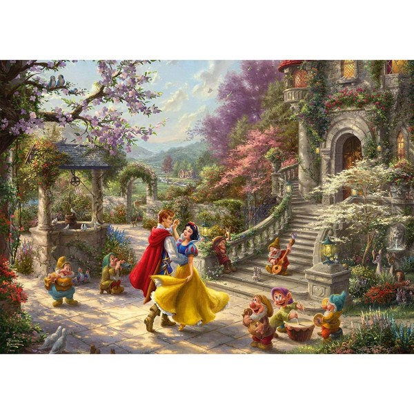Puzzle 1000 pièces : Thomas Kinkade : Disney, Blanche-Neige - Danse avec le prince - Schmidt-59625