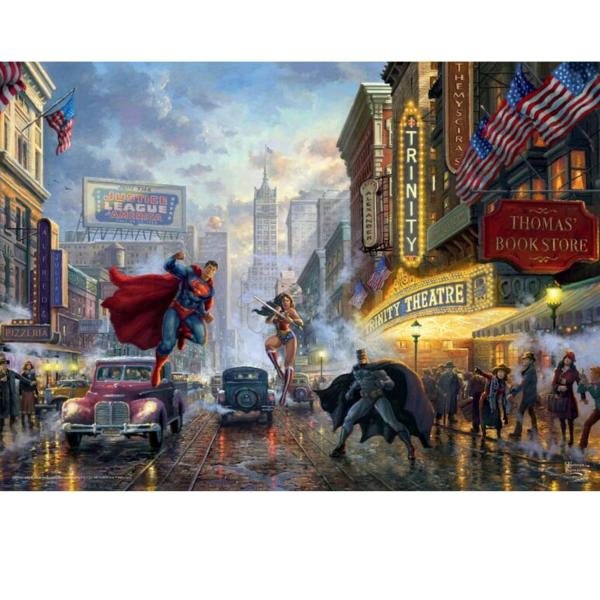 Puzzle 1000 pièces - Thomas Kinkade : Batman, Superman and Wonder Woman – The Trinity - Schmidt-57589