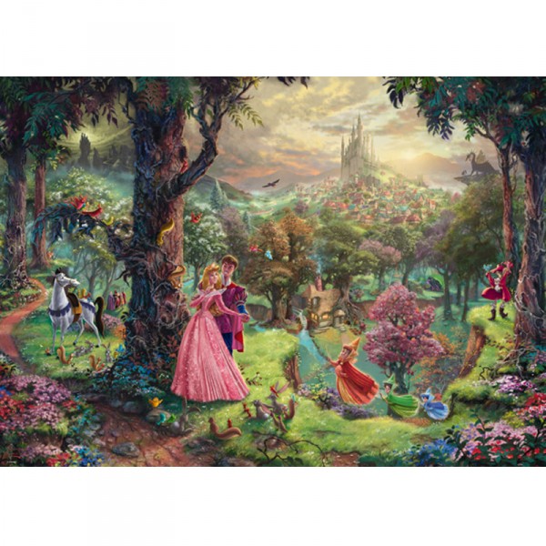 Puzzle 1000 pièces : Disney : Thomas Kinkade : La Belle au bois dormant - Schmidt-59474