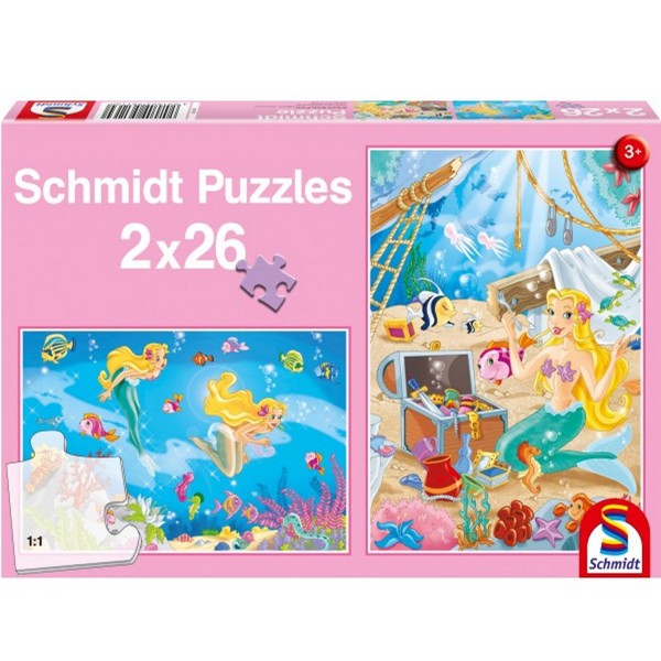 Puzzle 2 x 26 pièces : La petite sirène - Schmidt-56113