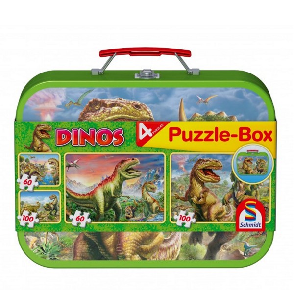 Puzzle 60 et 100 pièces : Coffret 4 puzzles : Dino - Schmidt-56506