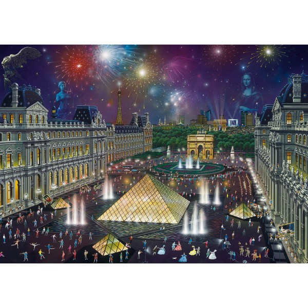 1000 pieces puzzle: Fireworks over the Louvre - Schmidt-59648