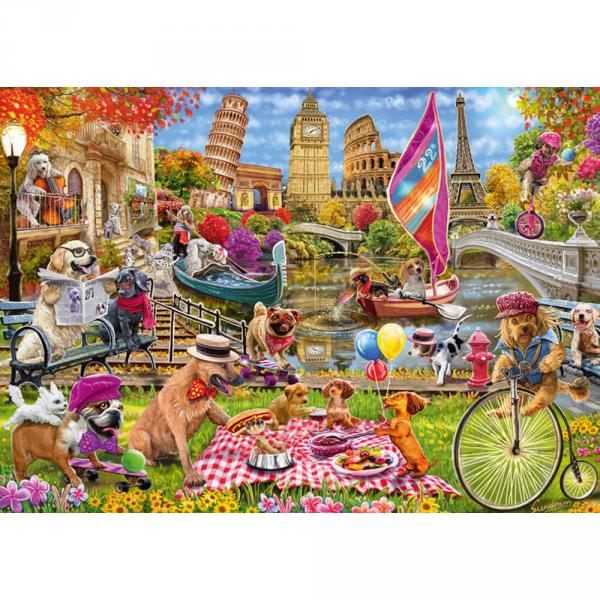 Puzzle 1000 pieces : Les chiens en goguette - Schmidt-59978