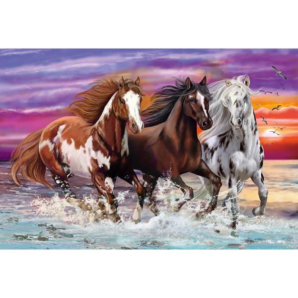 Puzzle 200 pièces : Trio de chevaux sauvages - Schmidt-56356