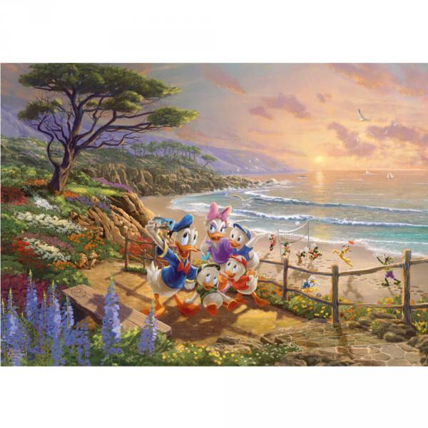 Puzzle 1000 pièces :Thomas Kinkade : Donald et Daisy, Disney  : Un après-midi de canard - Schmidt-59951