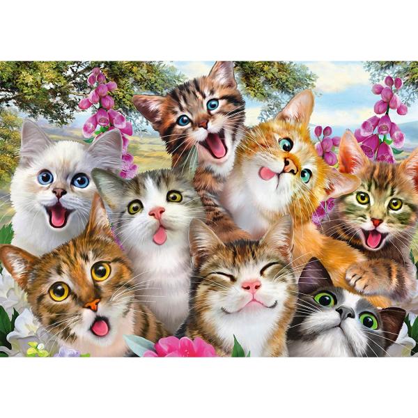 Puzzle 500 pièces : Selfie de chats - Schmidt-58391
