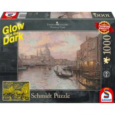 1000 piece jigsaw puzzle: Glow in the Dark: In the streets of Venice