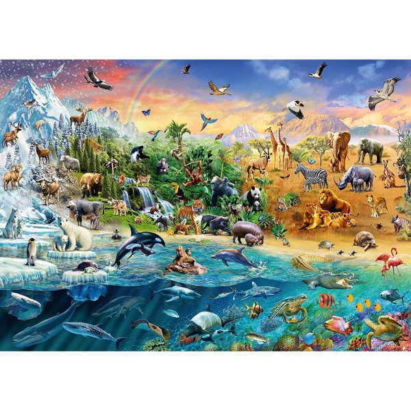 Puzzle 1000 pièces : Le monde des animaux - Schmidt-58324