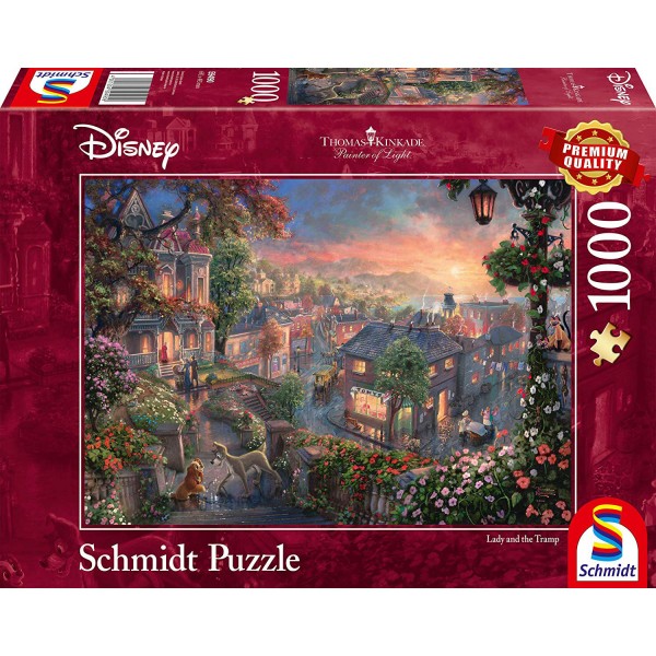 1000 pieces puzzle: Beauty and the Tramp, Disney - Schmidt-59490