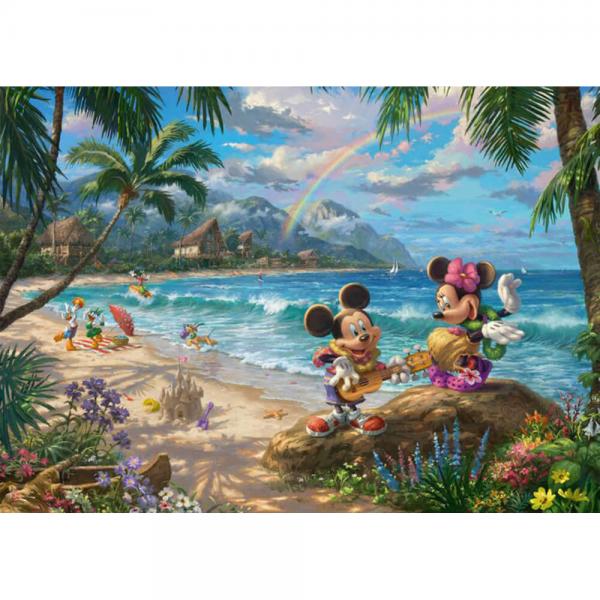Puzzle 1000 pièces Disney : Thomas Kinkade : Minnie et Mickey à Hawai  - Schmidt-57528