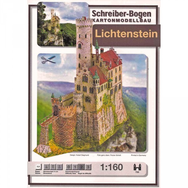 Maquette en carton : Château de Lichtenstein, Allemagne - Schreiber-Bogen-733