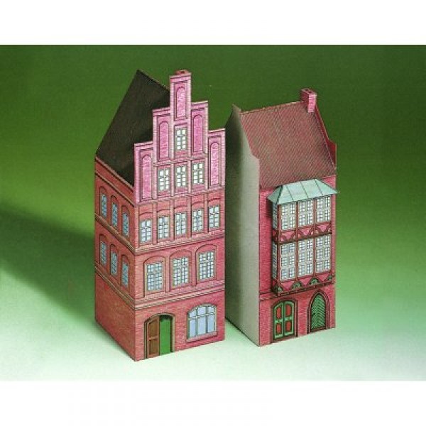 Maquette en carton : Vieilles maisons à Lunebourg, Allemagne - Schreiber-Bogen-71517