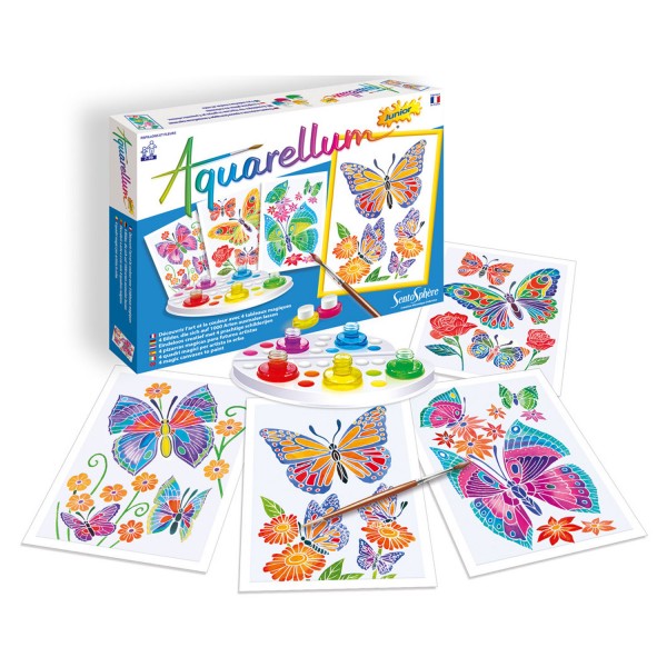 Aquarellum junion : Papillons et fleurs - Sentosphere-6500