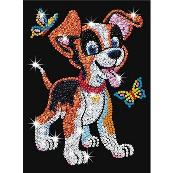 Kit paillettes Art Sequin junior : Puppy le chiot - KAD0907