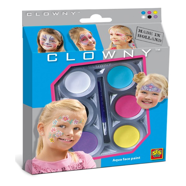Clowny Maquillage - Aqua 6 couleurs : Filles - SES Creative-9664