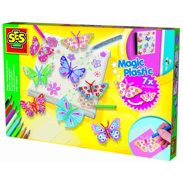 Dessins magiques Magic Plastic : Papillons et toile - SES Creative-14967