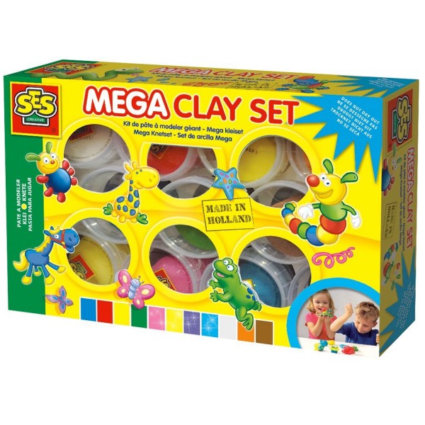 Pâte à modeler Mega : Set 11 couleurs - SES Creative-00459