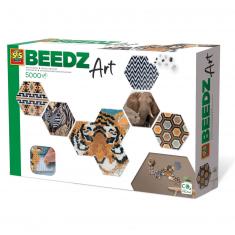 Perles à repasser : Beedz Art - Hex tiles safari