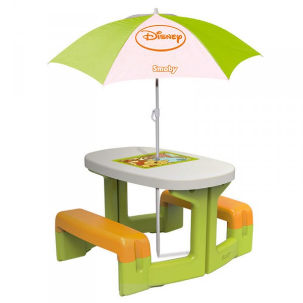 Table de pique-nique avec parasol Winnie l'ourson - Smoby-310272