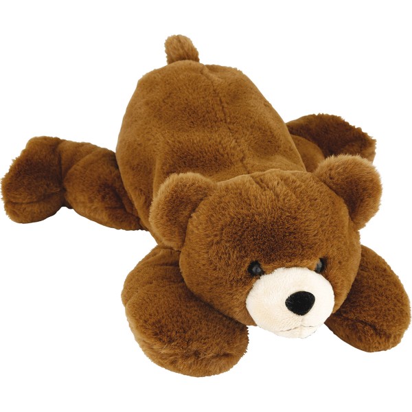 Peluche Ours brun allongé 38 cm - Softfriends-SFT5257B