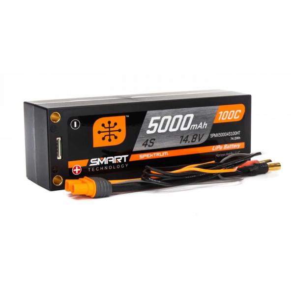 Spektrum 5000mAh 4S 14.8V 100C Smart LiPo Short - SPMX50004S100HT