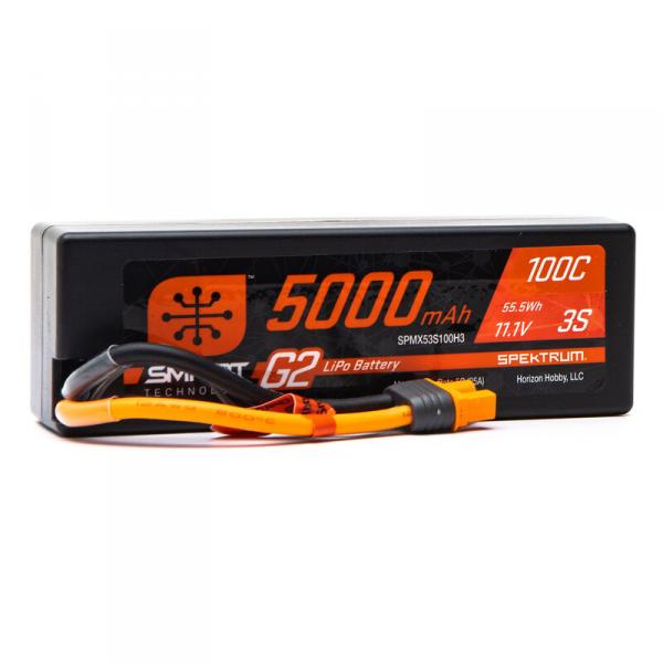Batterie Lipo Spektrum 5000mAh 3S 11.1V Smart G2 100C Prise IC3 - SPMX53S100H3