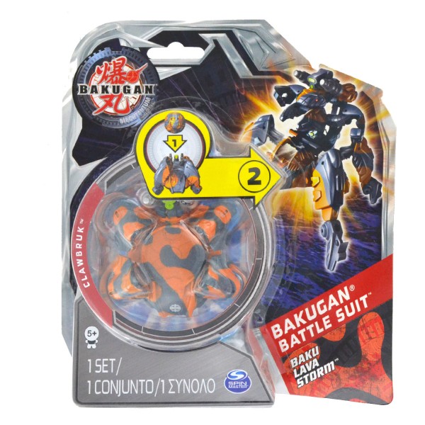 Figurine Bakugan : Battle Suit : Baku Lava Storm : Clawbruk (orange et gris) - SpinM-6018000-20058094