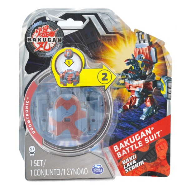 Figurine Bakugan : Battle Suit : Baku Lava Storm : Doomtronic (rouge et bleu) - SpinM-6018000-20058088