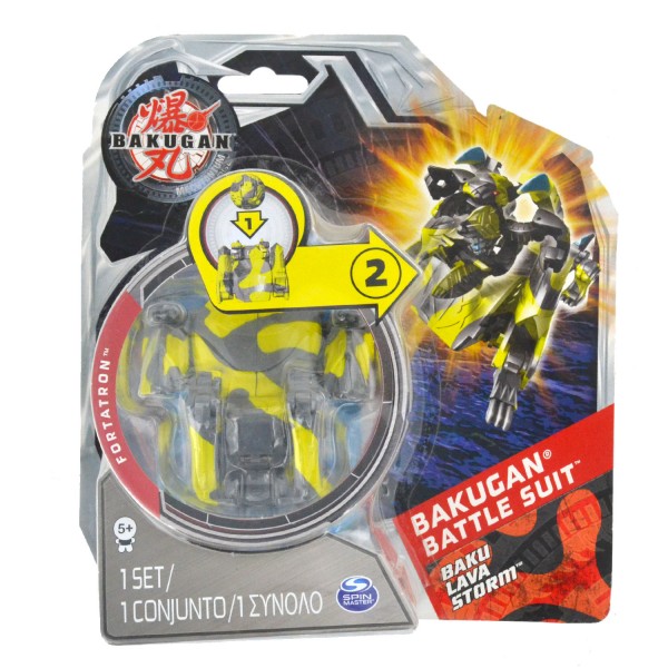 Figurine Bakugan : Battle Suit : Baku Lava Storm : Fortatron (jaune et gris) - SpinM-6018000-20058093