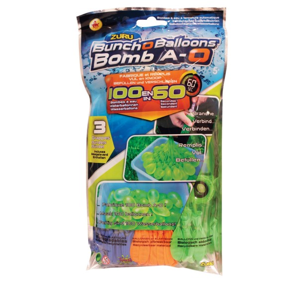 Bombe à eau Bomb A-O Bunch A-o Balloons : Recharge Bleu/Orange/Vert - SplashToys-31115-2
