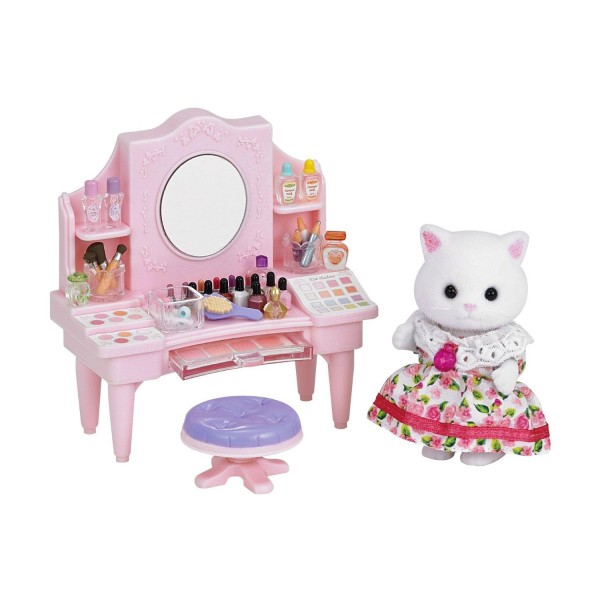 Sylvanian Family 5235 : Table de maquillage et figurine chat persan - Sylvanian-5235