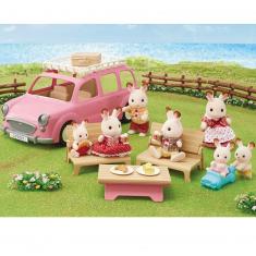 Sylvanian Families 5535 : Le monospace rose et set de pique-nique