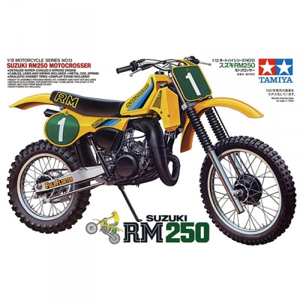 Maquette Moto : Suzuki RM250 Motocross - Tamiya-14013