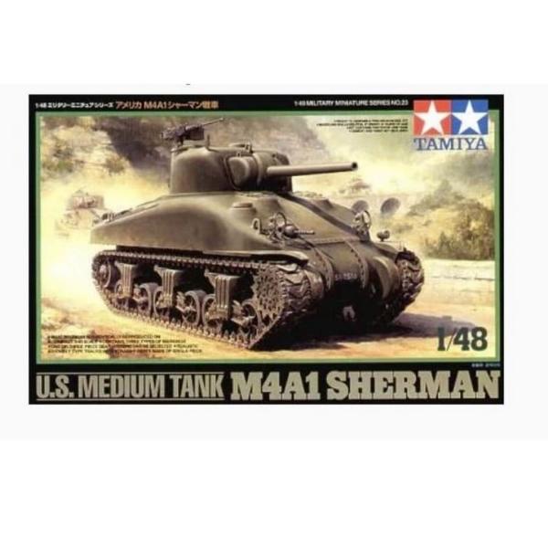 Maquette véhicule militaire : Char Us M4A1 Sherman - Tamiya-32523