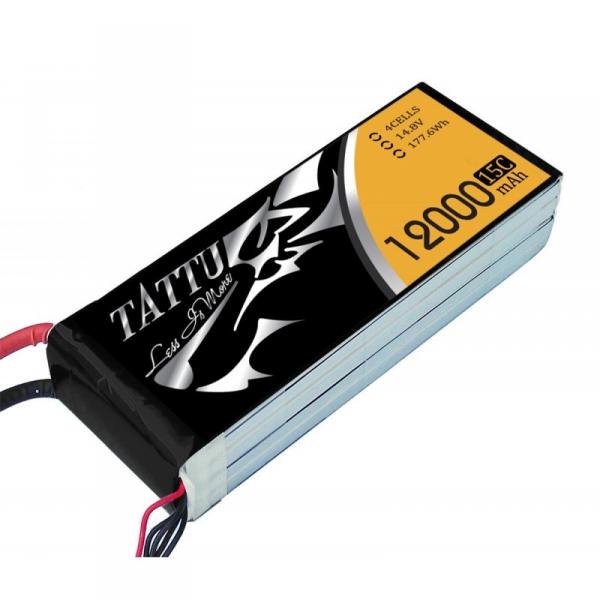 Tattu 12000mAh 14.8V 15/30C 4S1P Lipo Battery Pack - TA-15C-12000-4S1P