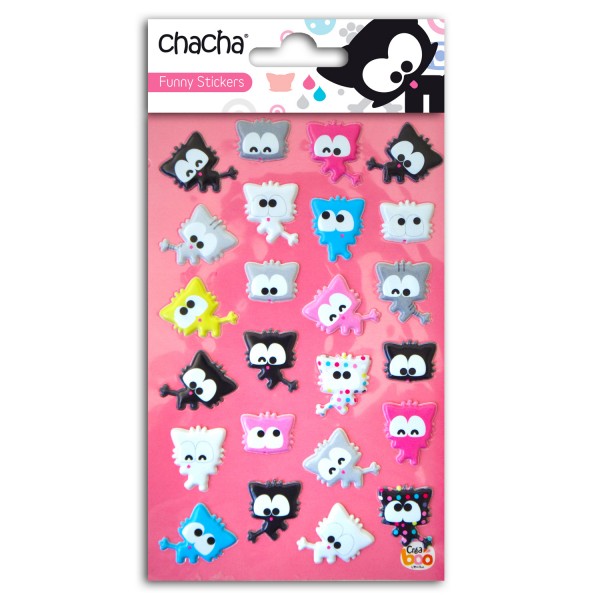 Funny Stickers : Chacha : 20 stickers puffy - TeoZina-CCZ01