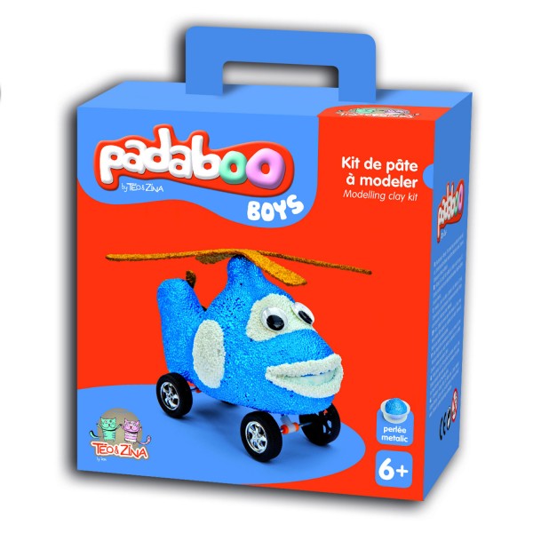 Pâte à modeler Padaboo : Kit de pâte à modeler Boys -Hélicoptère - TeoZina-PMZ501