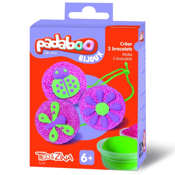 Pâte à modeler Padaboo : Padaboo - Kit de 3 bracelets - TeoZina-PMZ604