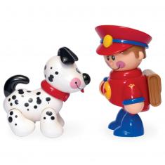 Figurine postier sonore et chien