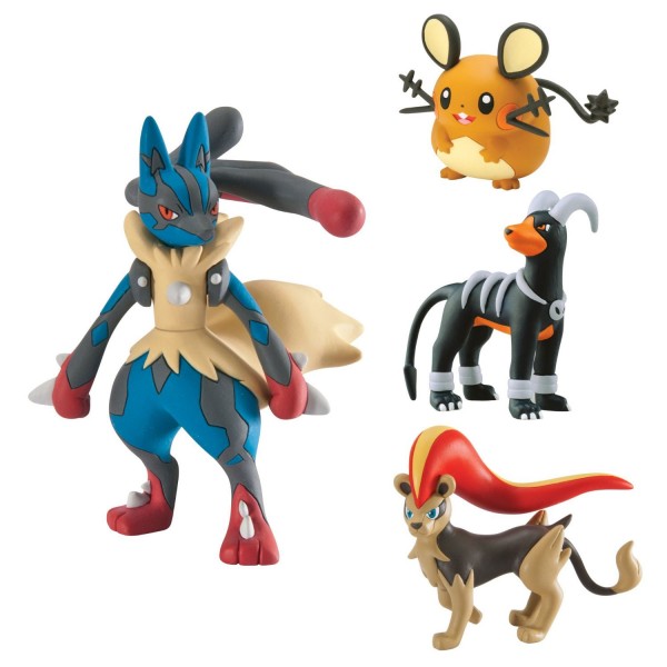 Pack 4 figurines Pokémon-Méga lucario - Tomy-T18539-T18349