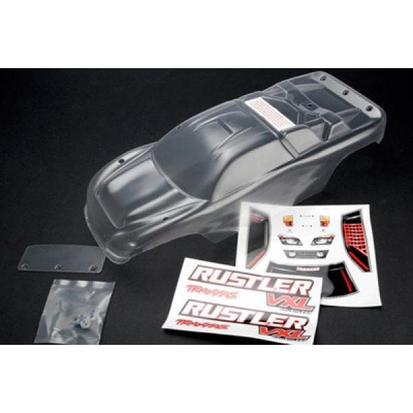 Body, Rustler (clear, requires painting)/window, lights decal sheet/ wing and aluminum hardware Trax - TRX3714