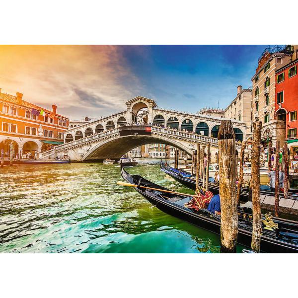 Puzzle 1000 pièces :  Unlimited Fit Technology : Pont du Rialto, Venise, Italie - Trefl-10692