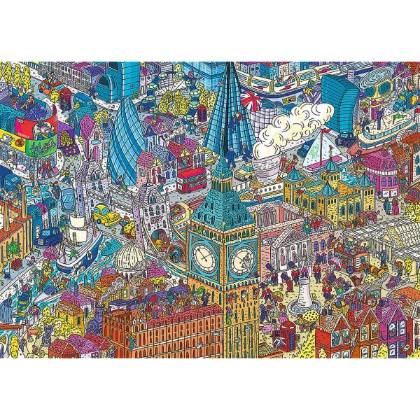 Puzzle 1000 pièces : Technologie Unlimited Fit - EYE-SPY Time : Voyage Londres, Royaume-Uni - Trefl-10750