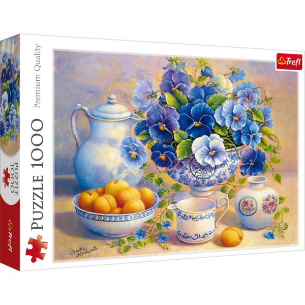 Puzzle mit 1000 Teilen: Blauer Blumenstrauß - Trefl-10466