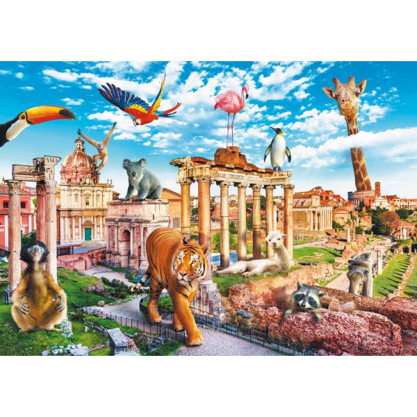 Puzzle mit 1000 Teilen: Lustige Städte: Wildes Rom - Trefl-10600