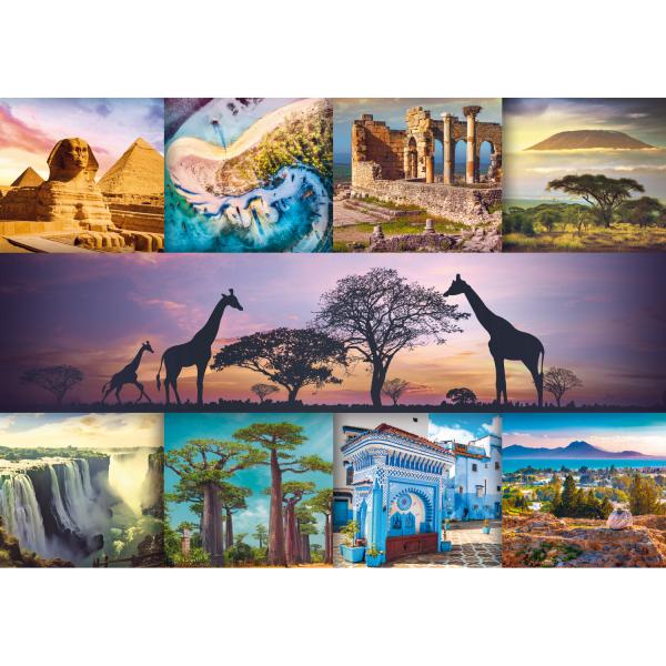 Puzzle 1000 pièces : Collage : Afrique - Trefl-10792