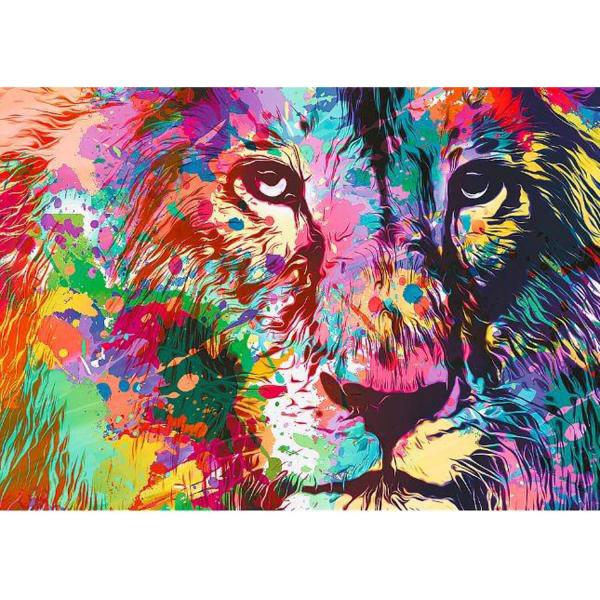Puzzle 1000 pièces : Lion Coloré - Trefl-10707