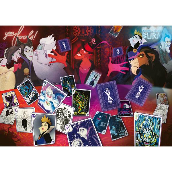 Puzzle 1000 pièces : Villains Disney - Seules les bonnes cartes  - Trefl-10719
