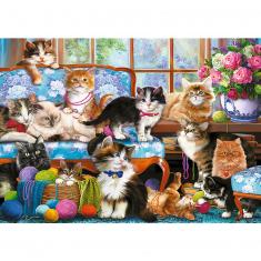 500-teiliges Puzzle: Katzenfamilie