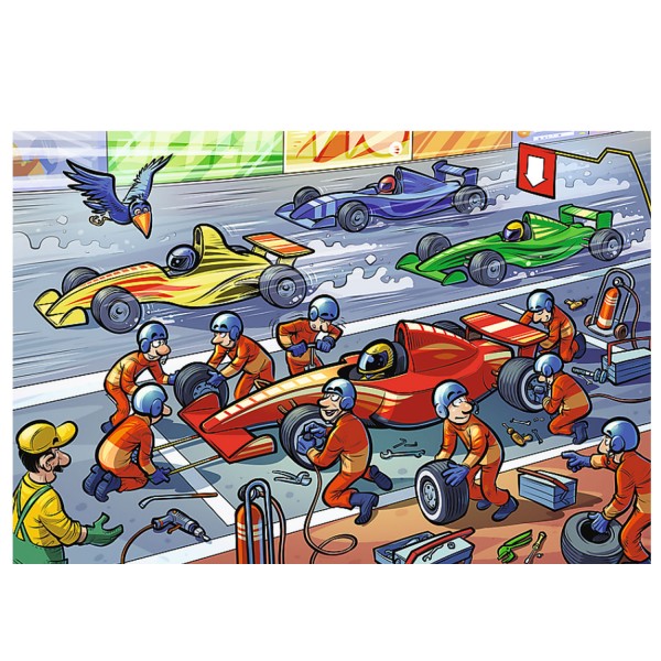Puzzle 100 pièces : Course automobile - Trefl-16262